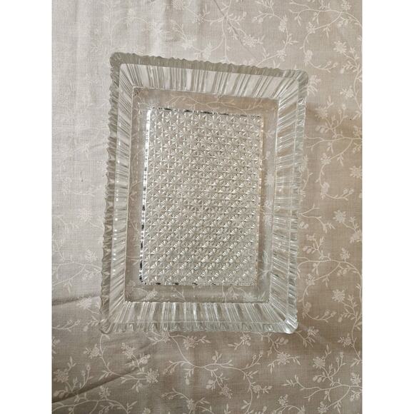 EAPG Glass John B. Higbee BIJOU Rib & Star Variation Relish Dish Rectangle 7"x5" - Picture 2 of 6